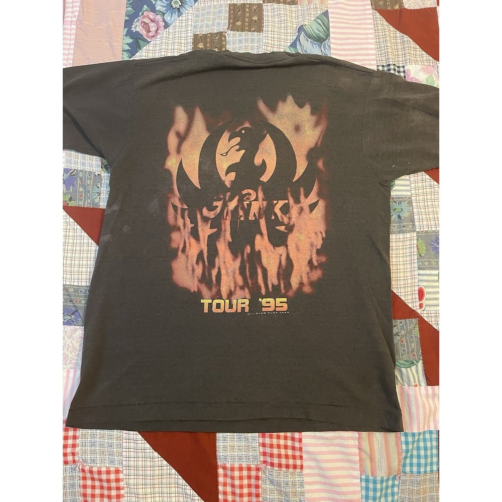 VTG Hank Williams Jr Hog 1995 Wild Tour Faded  T-Shirt Sz Large Fast Shipping - Picture 2 of 9
